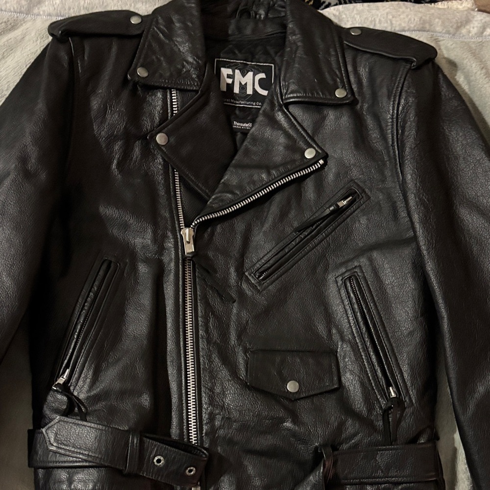 Men’s Black Leather Biker Jacket